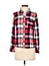 Buttons 100% Rayon Plaid Red Long Sleeve Button-Down Shirt Size S - photo 1