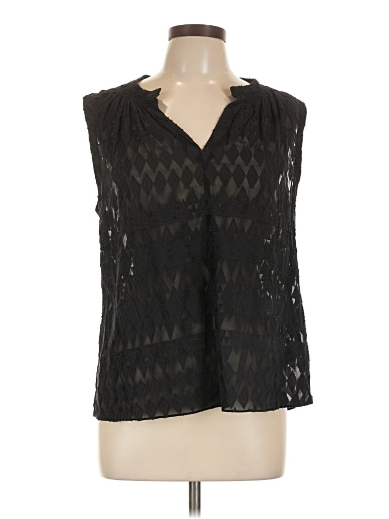 Pre-owned Rebecca Taylor Sleeveless Blouse In Black
