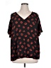 Torrid 100% Polyester Black Short Sleeve Blouse Size 1X Plus (1) - photo 1