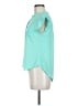 Mine 100% Polyester Teal Short Sleeve Blouse Size M - photo 5