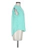 Mine 100% Polyester Teal Short Sleeve Blouse Size M - photo 4