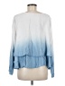 Tempo Paris 100% Viscose Blue Long Sleeve Top Size M - photo 2