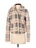 Lulus 100% Polyester Plaid Gray Faux Fur Jacket Size S - photo 1