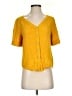 Maeve by Anthropologie 100% Rayon Yellow Short Sleeve Blouse Size 2 - photo 1