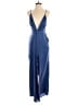 Cider 100% Polyester Metallic Blue Jumpsuit Size M - photo 1