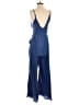 Cider 100% Polyester Metallic Blue Jumpsuit Size M - photo 2