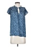 Current Air 100% Polyester Blue Short Sleeve Blouse Size XS - photo 1