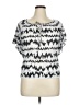 AB Studio Silver White Short Sleeve Blouse Size XL - photo 1