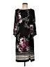DressBarn 100% Polyester Print Black Casual Dress Size M - photo 1