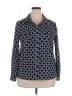 Notations Print Blue 3/4 Sleeve Blouse Size XL - photo 1