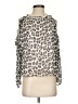 Giusy 100% Silk Silver Long Sleeve Silk Top Size S - photo 1
