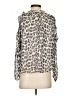 Giusy 100% Silk Silver Long Sleeve Silk Top Size S - photo 2