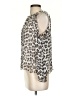 Giusy 100% Silk Silver Long Sleeve Silk Top Size S - photo 5