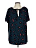 Shein 100% Viscose Blue Short Sleeve Blouse Size 12 - photo 1