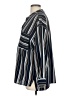 Lush Stripes Blue 3/4 Sleeve Blouse Size M - photo 5