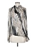 Once Was Floral Graphic Silver Long Sleeve Blouse Size 4 (1) - photo 1