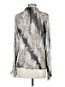 Once Was Floral Graphic Silver Long Sleeve Blouse Size 4 (1) - photo 2