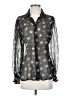 Topshop 100% Polyester Black Long Sleeve Blouse Size 4 - photo 1