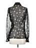 Topshop 100% Polyester Black Long Sleeve Blouse Size 4 - photo 2