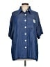 Shein Blue Short Sleeve Button-Down Shirt Size L - photo 1