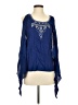 Ranna Gill 100% Viscose Blue Long Sleeve Blouse Size XS - photo 1