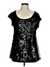 Arden B. 100% Polyester Black Short Sleeve Top Size M - photo 1