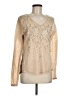 Miss Me 100% Polyester Solid Stripes Tan Long Sleeve Blouse Size M - photo 1