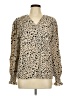 Shein Animal Print Tan Long Sleeve Blouse Size L - photo 1