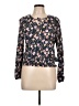 SO 100% Rayon Floral Black Long Sleeve Blouse Size L - photo 1