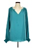 Unbranded 100% Polyester Teal Long Sleeve Blouse Size L - photo 1