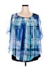 Assorted Brands Blue 3/4 Sleeve Blouse Size 2X - photo 1