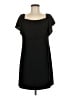 Charles Henry Solid Black Casual Dress Size M - photo 1