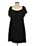 Charles Henry Solid Black Casual Dress Size M - photo 2