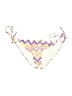 MILLY Cabana Chevron-herringbone Ivory Pink Swimsuit Bottoms Size L - photo 1