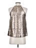 Zara Basic 100% Polyester Metallic Silver Sleeveless Blouse Size XS - photo 2