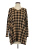 Bombom Plaid Brown 3/4 Sleeve T-Shirt Size S - photo 1