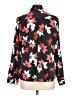 Como Blu Floral Black Long Sleeve Blouse Size L - photo 2