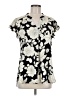 Gaharu 100% Polyester Floral Ivory Short Sleeve Blouse Size M - photo 1