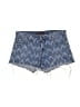 7 For All Mankind Chevron-herringbone Blue Denim Shorts Size 25 waist - photo 1