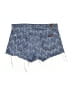 7 For All Mankind Chevron-herringbone Blue Denim Shorts Size 25 waist - photo 2