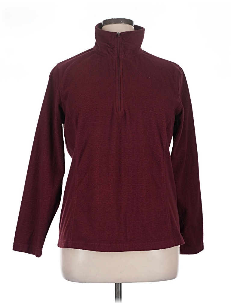 Pre-owned Lands' End Long Sleeve Turtleneck In Burgundy