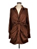 Runaway 100% Polyester Brown Long Sleeve Blouse Size L - photo 1