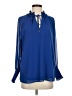 Calvin Klein 100% Polyester Blue Long Sleeve Blouse Size S - photo 1