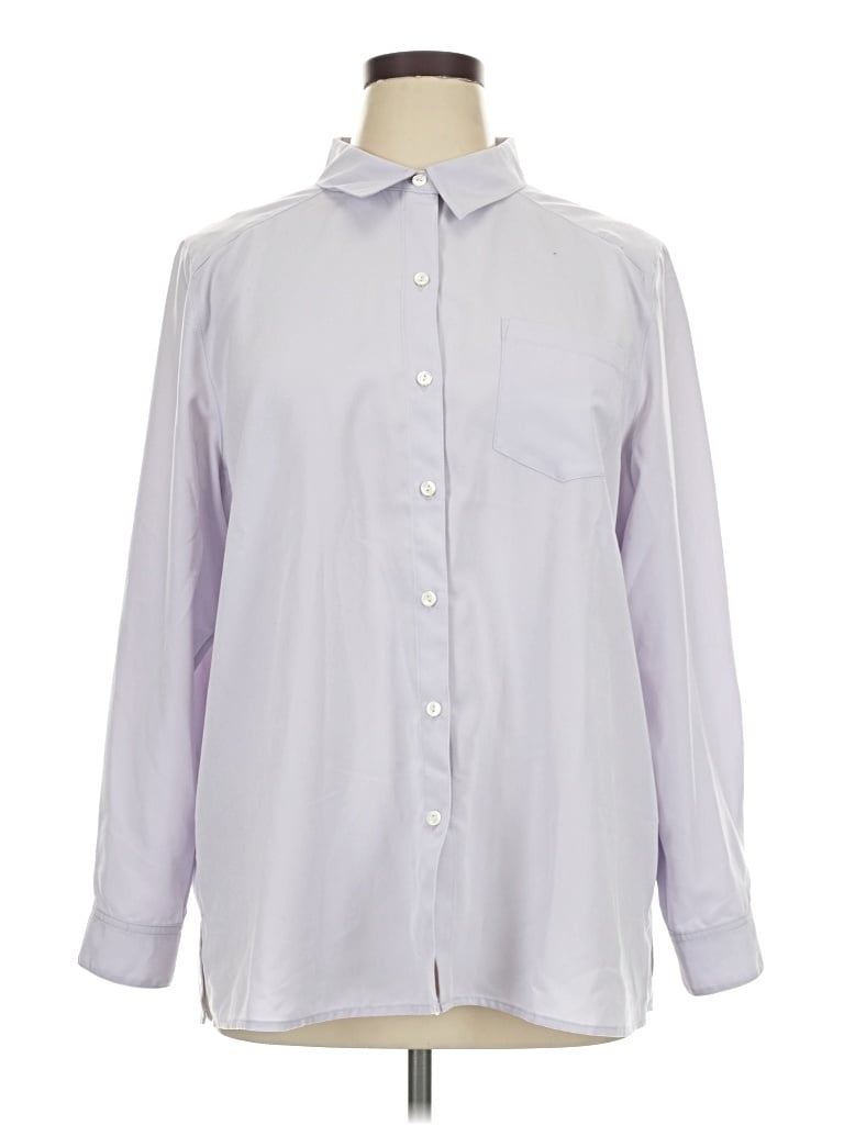 Pre-owned Travelsmith Long Sleeve Blouse In Gray