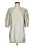 Flawless 100% Polyester Metallic Silver 3/4 Sleeve Blouse Size M - photo 1