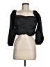 J.Crew 100% Polyester Black 3/4 Sleeve Blouse Size 8 - photo 1