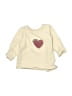 H&M 100% Cotton Hearts Ivory Yellow Sweatshirt 0-3 MO / 3 MO - photo 1