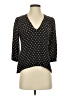 Built by Wendy 100% Silk Polka Dots Black 3/4 Sleeve Silk Top Size XS - photo 1