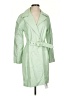 Veda Solid Green Trenchcoat Size P (petite) - photo 1