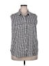 Worthington Black Sleeveless Button-Down Shirt Size XXL - photo 1